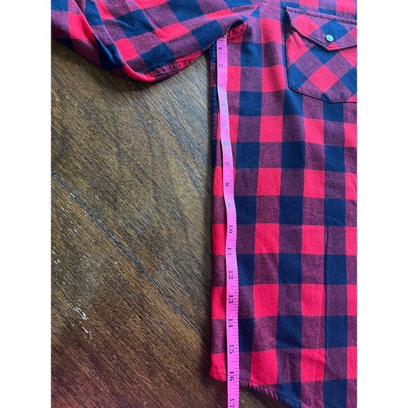 Roebuck & Co. Red & Black Plaid Flannel Shirt Men's Size XL - Picture 6 of 7